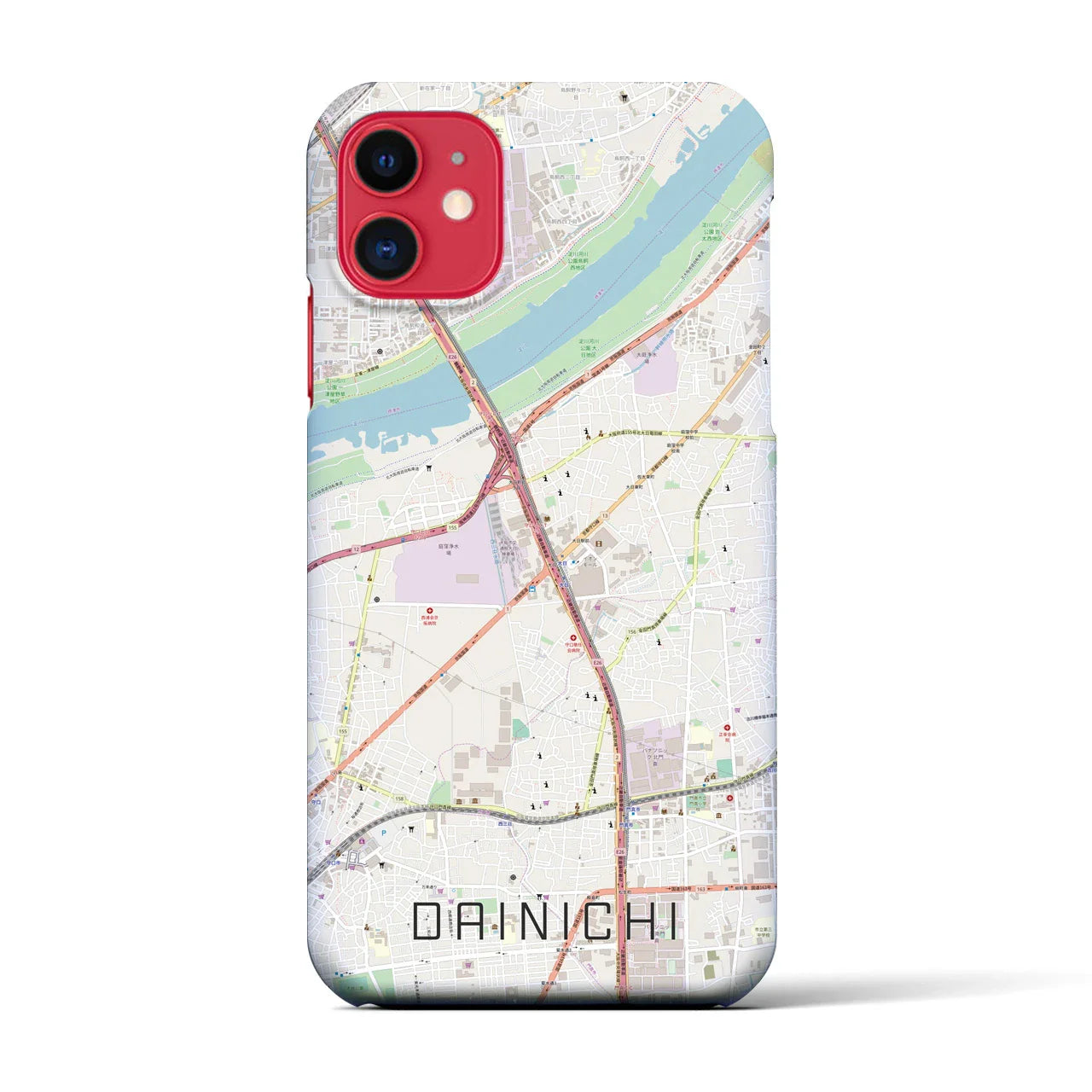 【大日(大阪府)】地図柄iPhoneケース(バックカバータイプ)