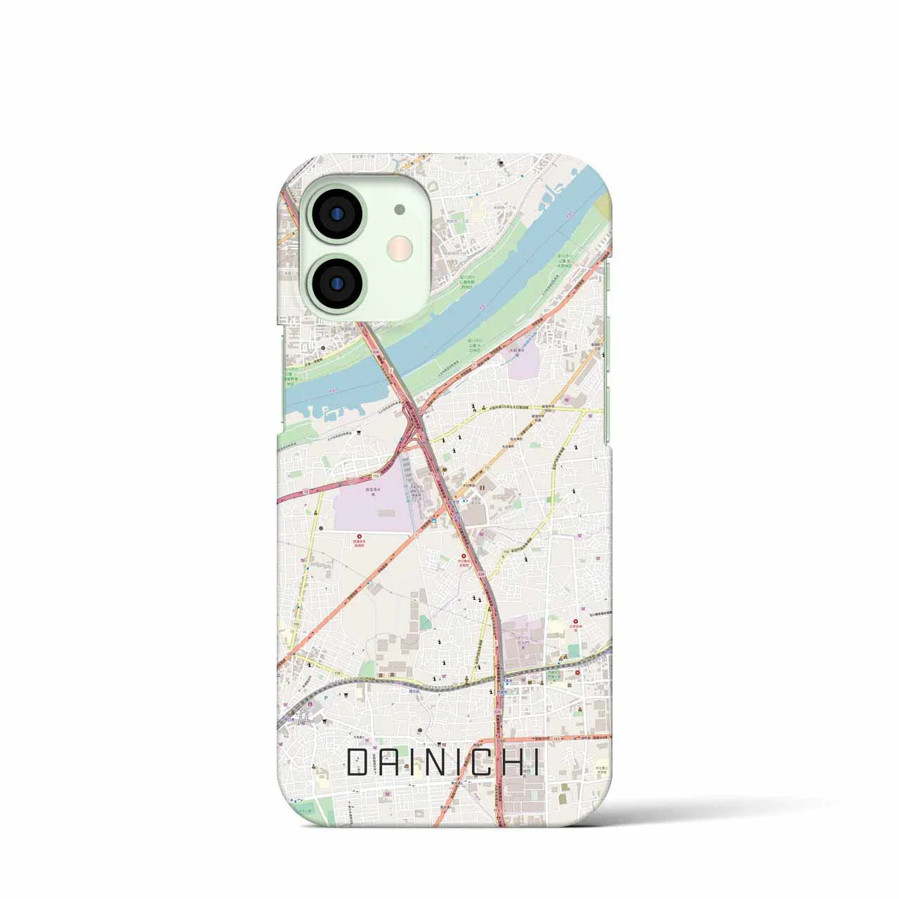 【大日(大阪府)】地図柄iPhoneケース(バックカバータイプ)