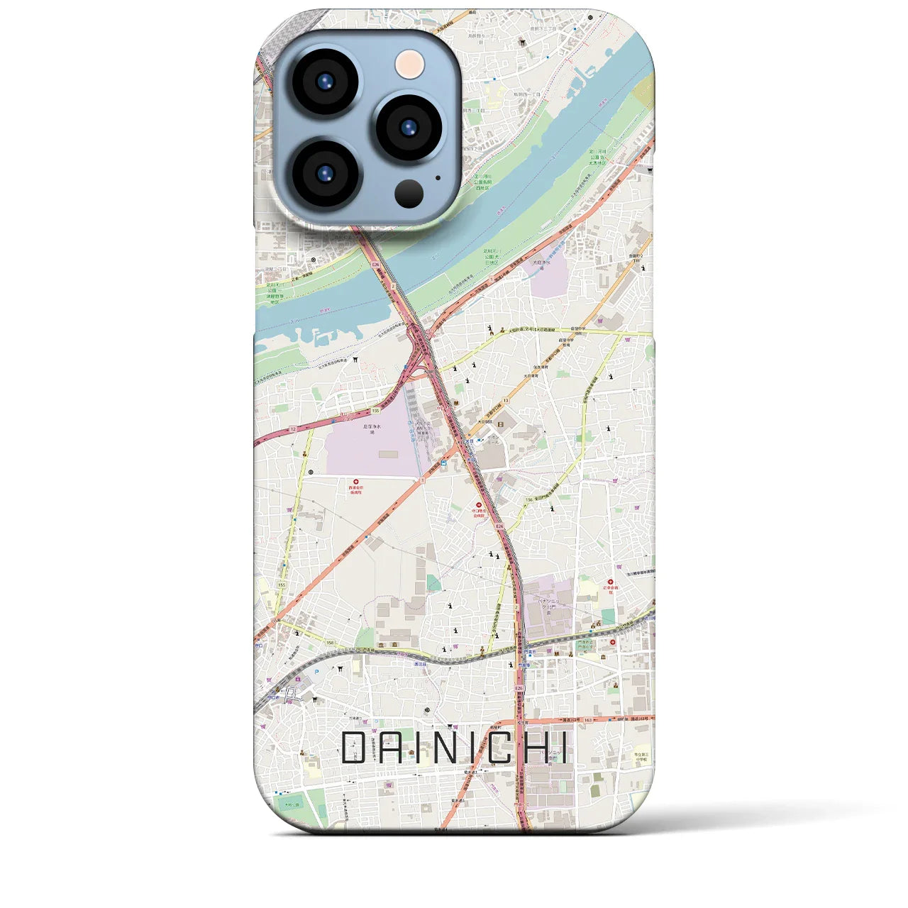 【大日(大阪府)】地図柄iPhoneケース(バックカバータイプ)