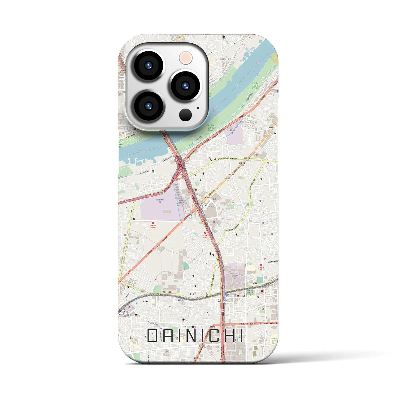 【大日(大阪府)】地図柄iPhoneケース(バックカバータイプ)