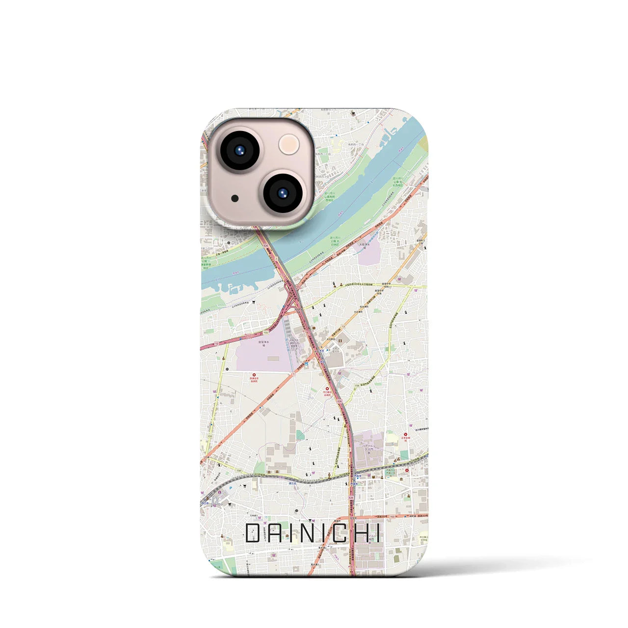 【大日(大阪府)】地図柄iPhoneケース(バックカバータイプ)