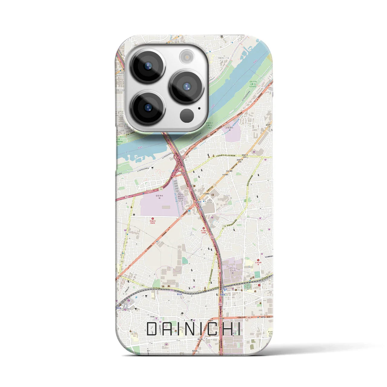 【大日(大阪府)】地図柄iPhoneケース(バックカバータイプ)