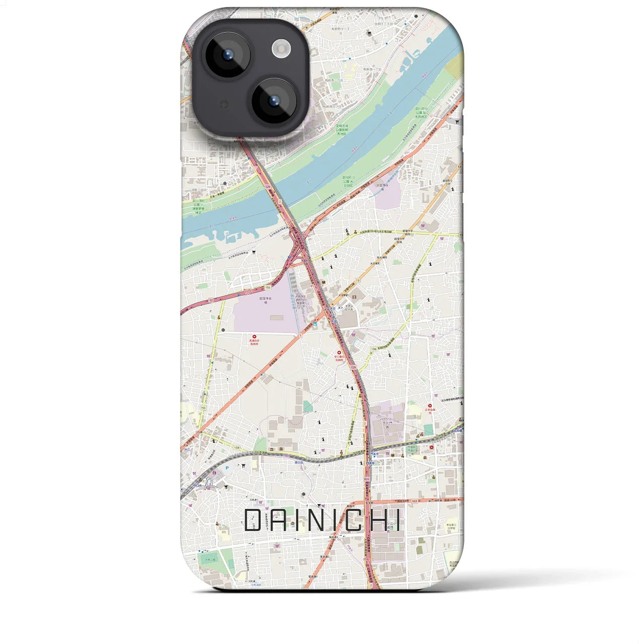 【大日(大阪府)】地図柄iPhoneケース(バックカバータイプ)