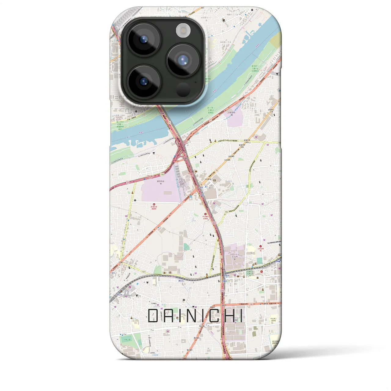 【大日(大阪府)】地図柄iPhoneケース(バックカバータイプ)