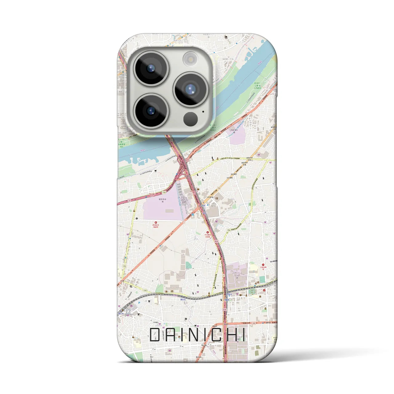 【大日(大阪府)】地図柄iPhoneケース(バックカバータイプ)