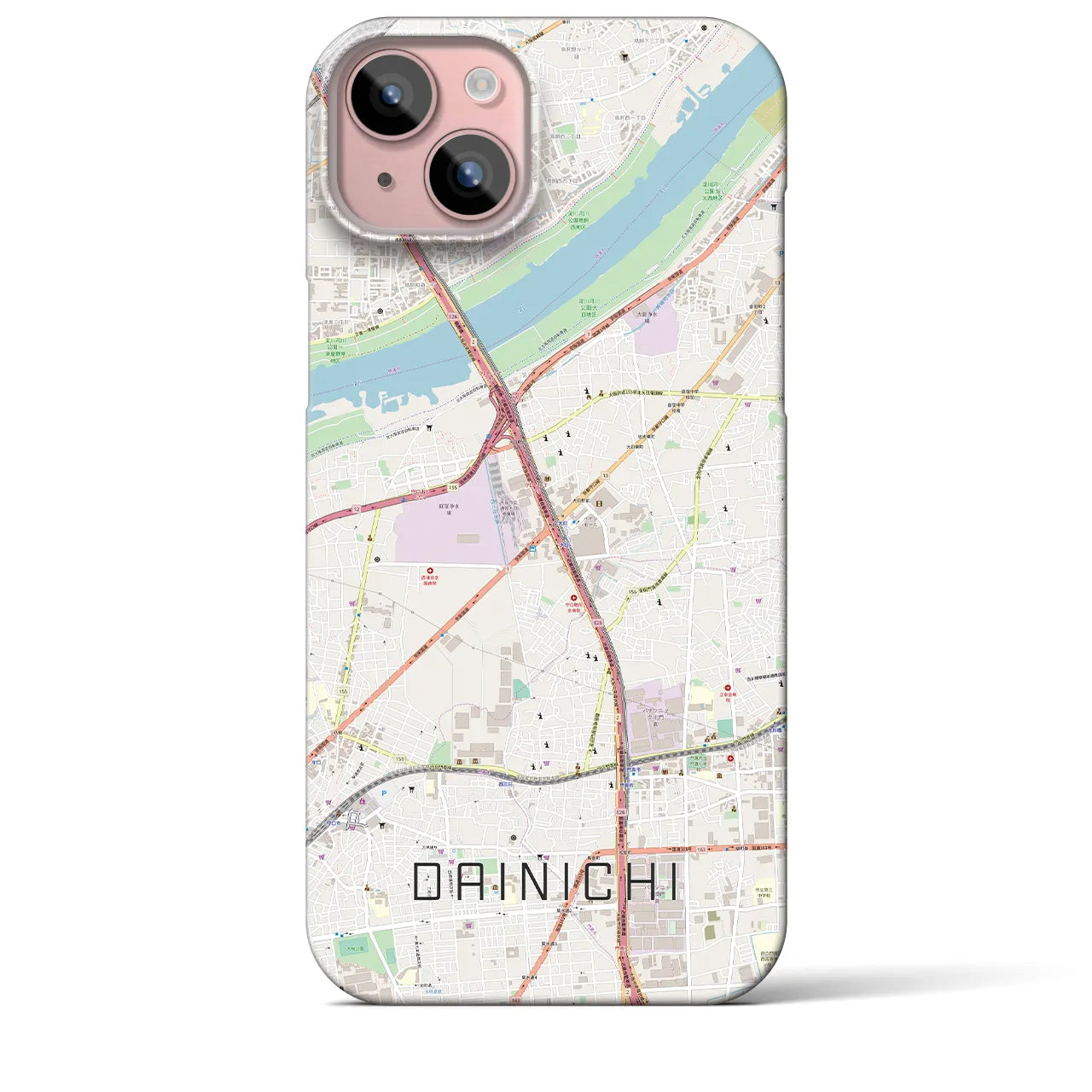 【大日(大阪府)】地図柄iPhoneケース(バックカバータイプ)