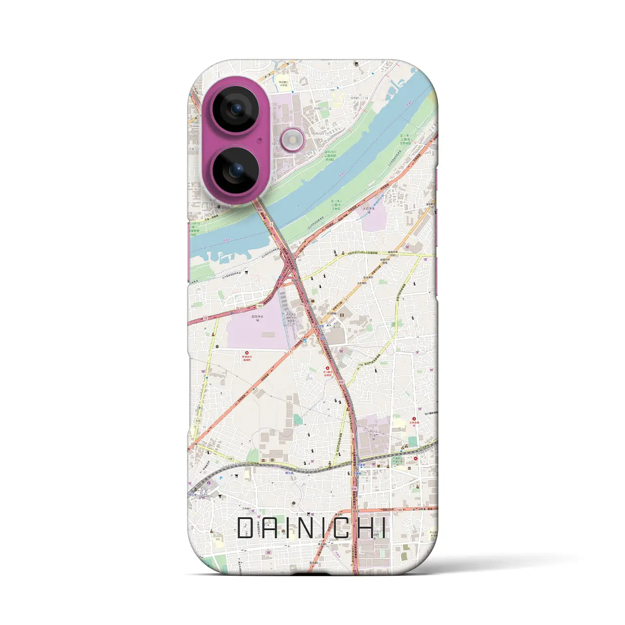 【大日(大阪府)】地図柄iPhoneケース(バックカバータイプ)