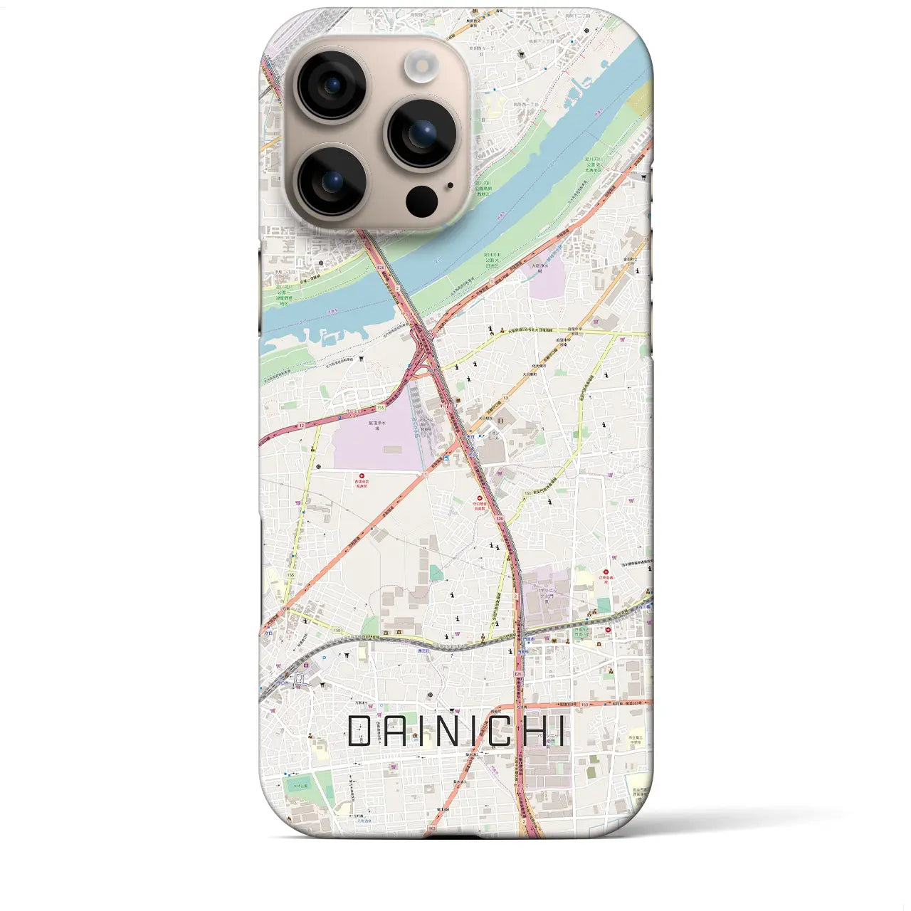【大日(大阪府)】地図柄iPhoneケース(バックカバータイプ)