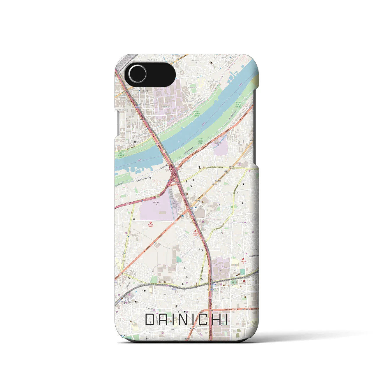 【大日(大阪府)】地図柄iPhoneケース(バックカバータイプ)