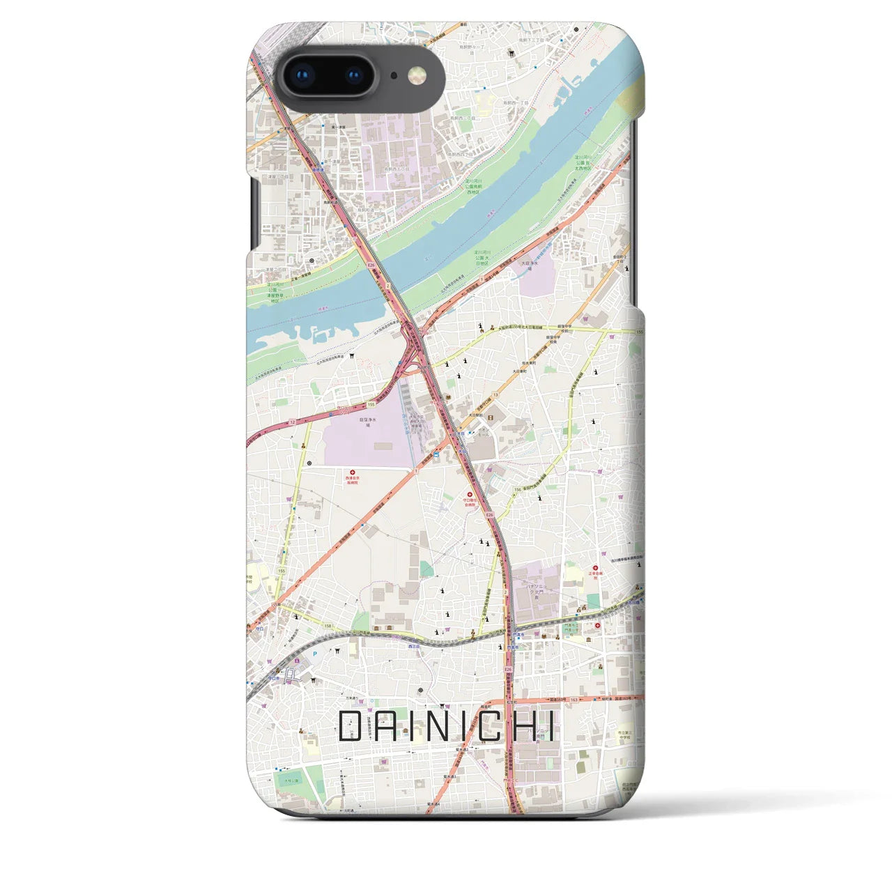 【大日(大阪府)】地図柄iPhoneケース(バックカバータイプ)