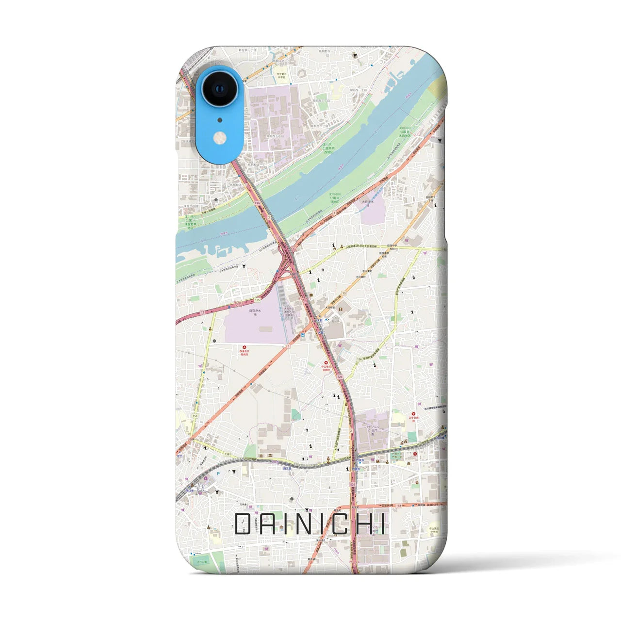【大日(大阪府)】地図柄iPhoneケース(バックカバータイプ)