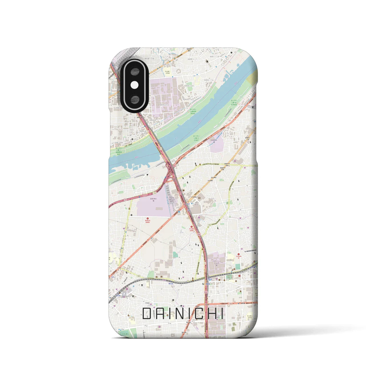 【大日(大阪府)】地図柄iPhoneケース(バックカバータイプ)