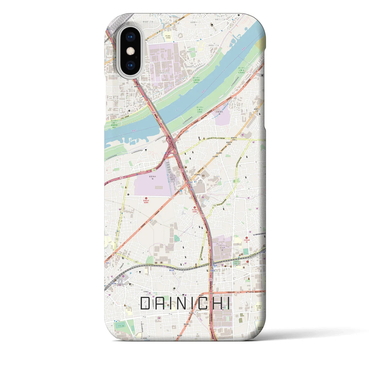 【大日(大阪府)】地図柄iPhoneケース(バックカバータイプ)