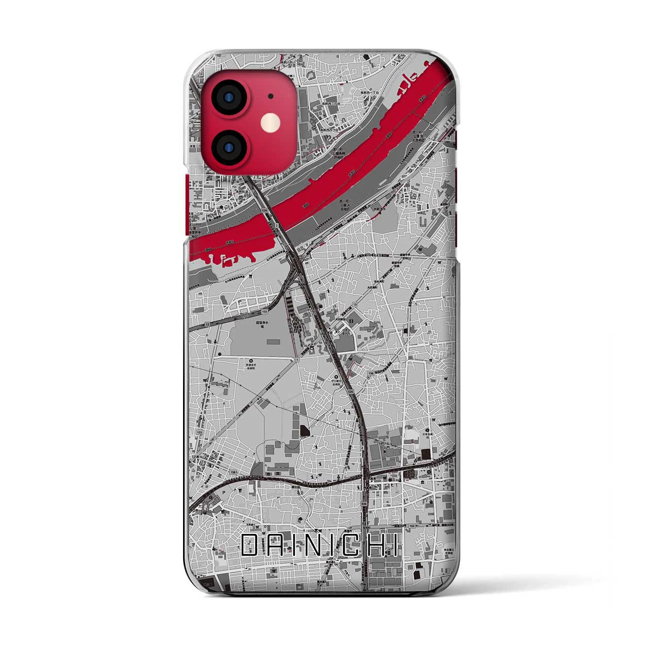 【大日(大阪府)】地図柄iPhoneケース(クリアタイプ)