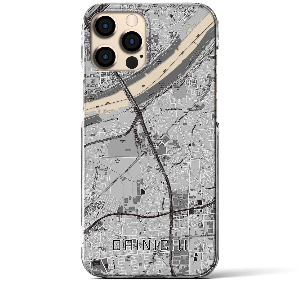 【大日(大阪府)】地図柄iPhoneケース(クリアタイプ)