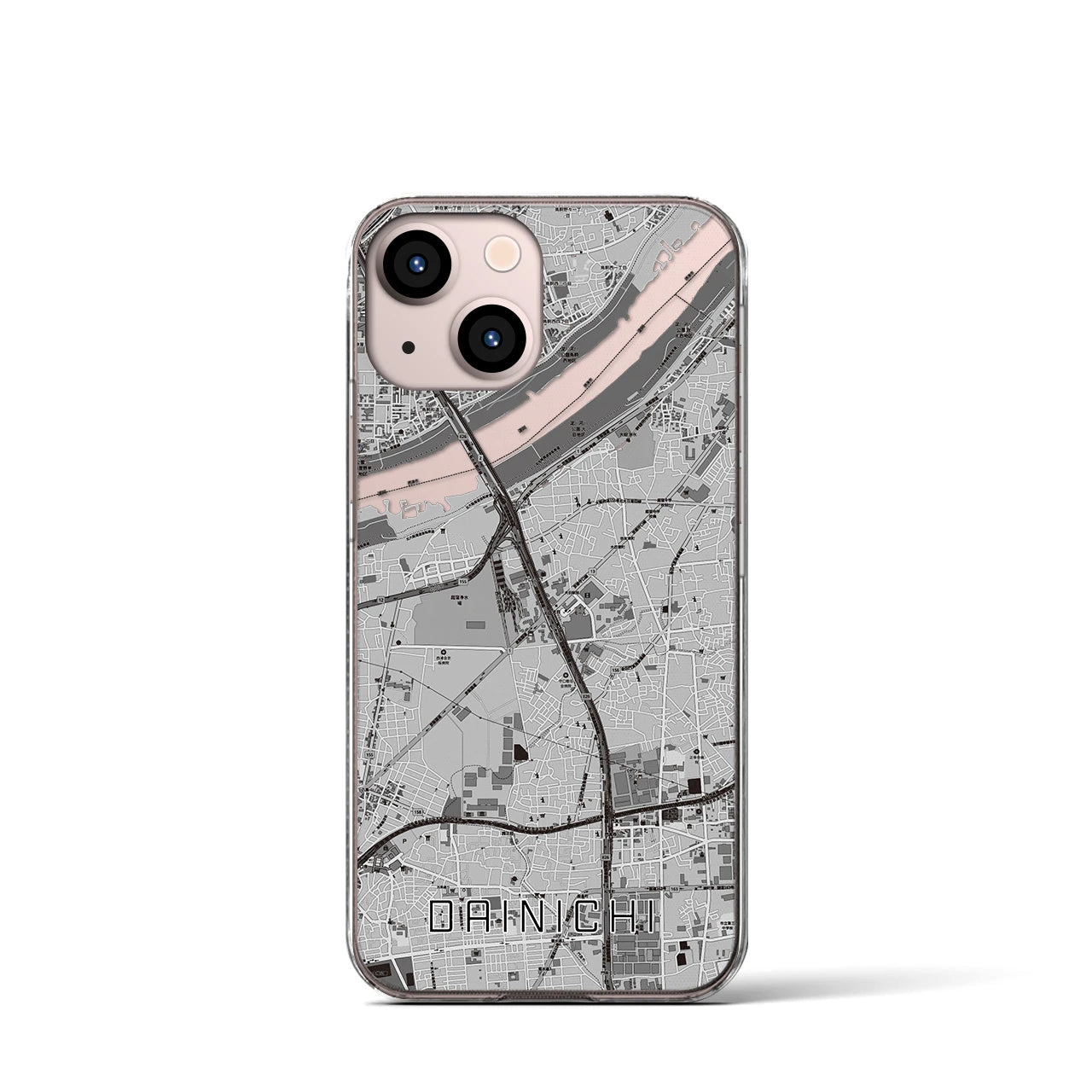 【大日(大阪府)】地図柄iPhoneケース(クリアタイプ)