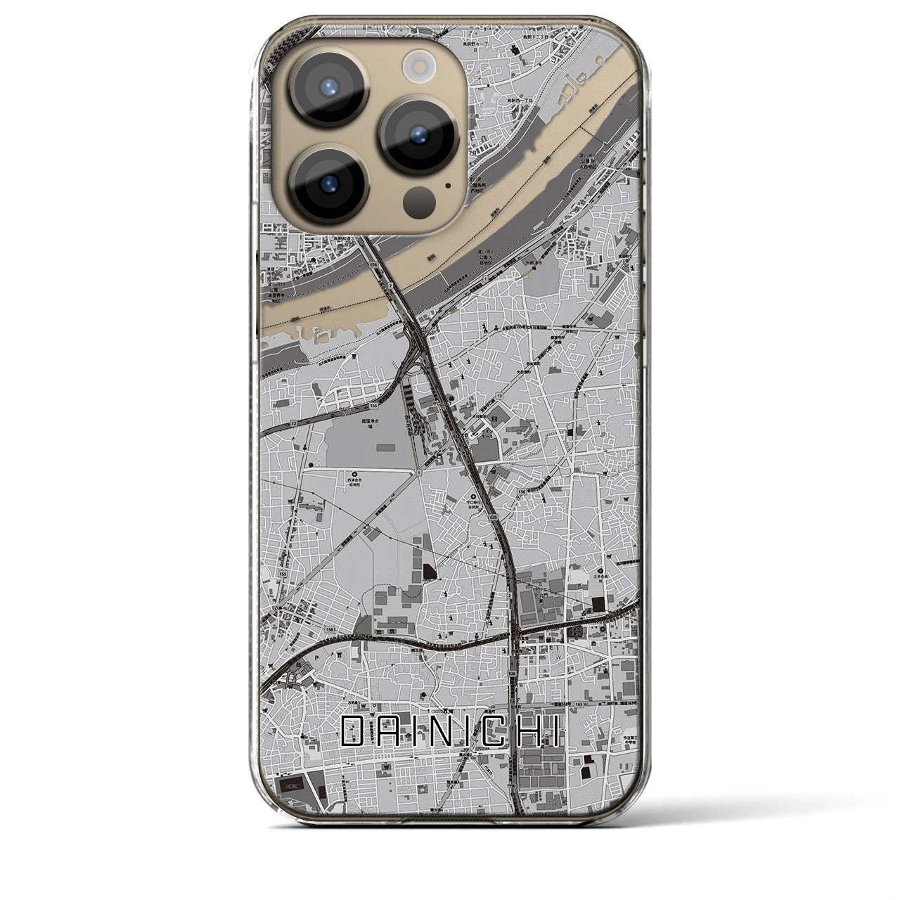 【大日(大阪府)】地図柄iPhoneケース(クリアタイプ)