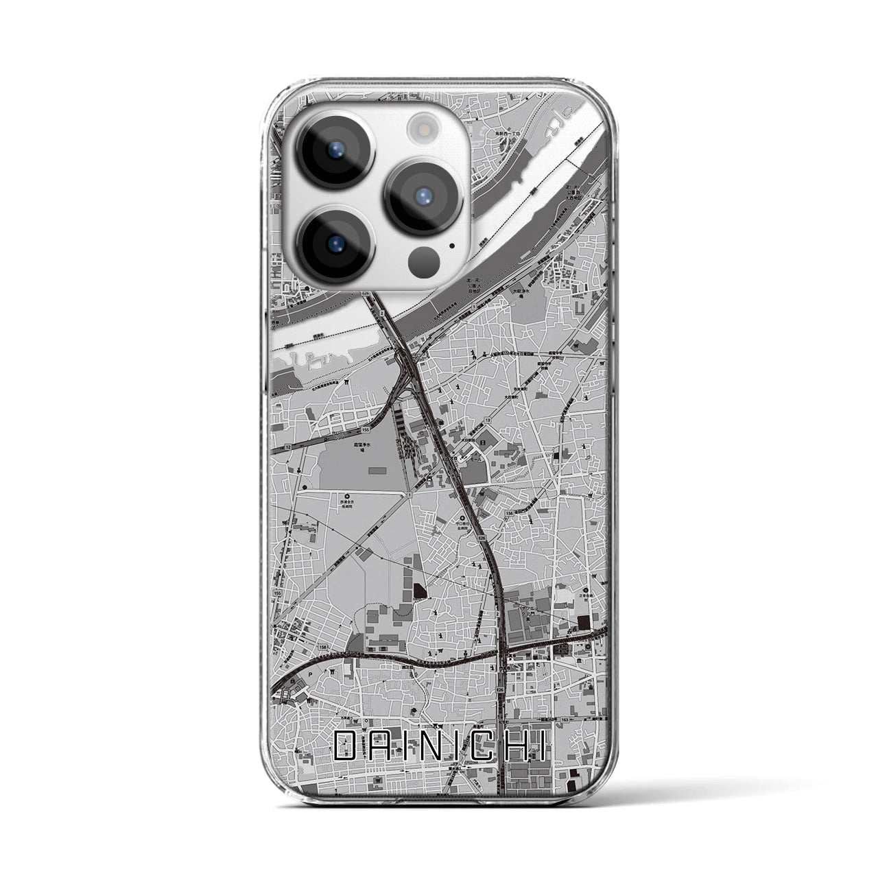 【大日(大阪府)】地図柄iPhoneケース(クリアタイプ)