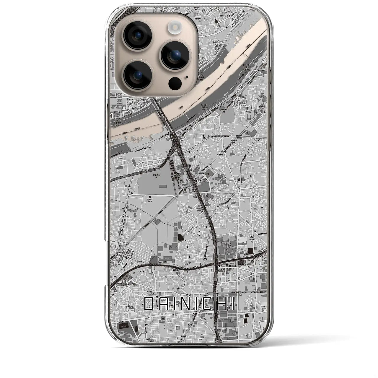 【大日(大阪府)】地図柄iPhoneケース(クリアタイプ)