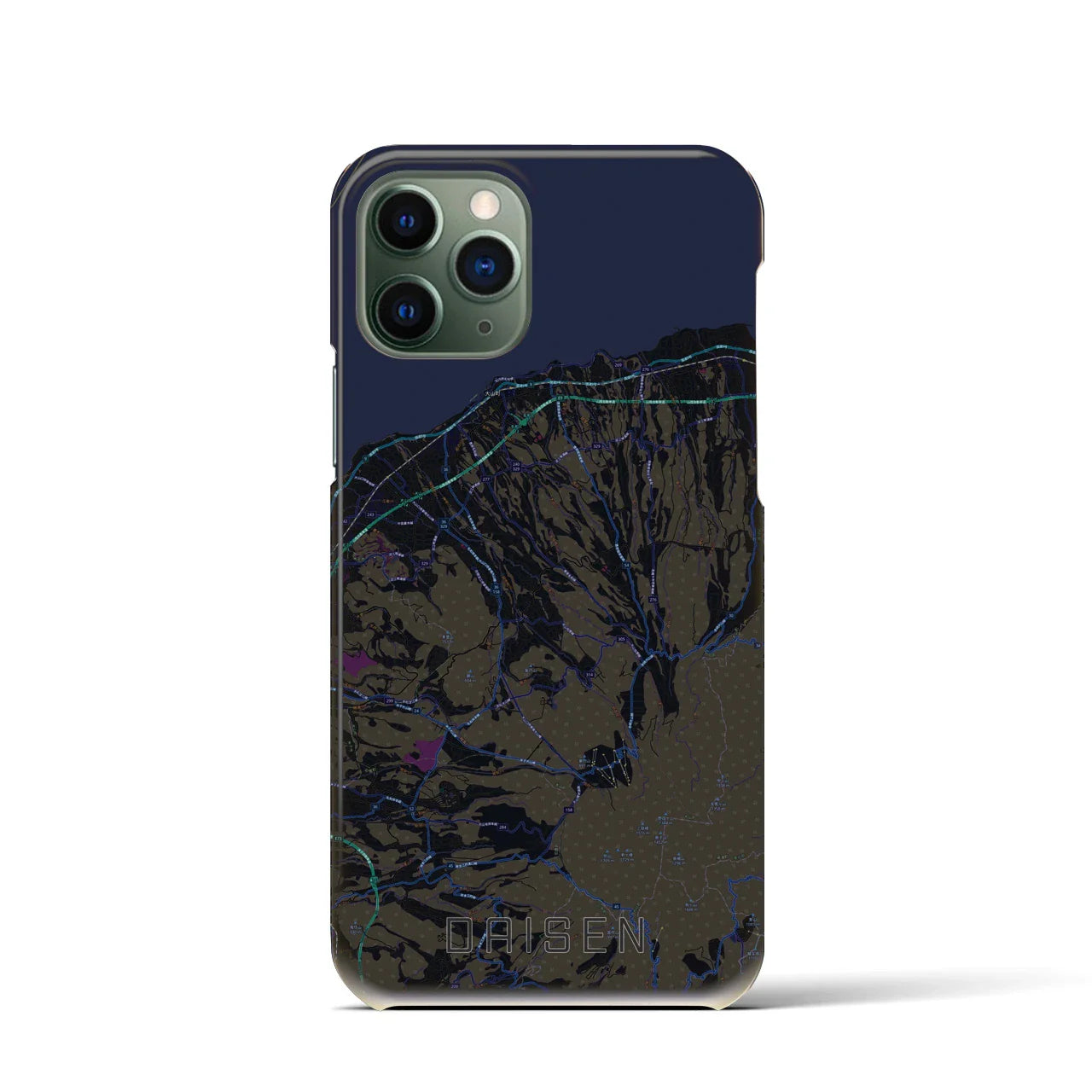 【大山(鳥取県)】地図柄iPhoneケース(バックカバータイプ)
