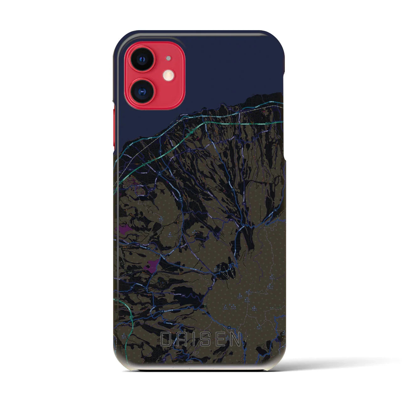 【大山(鳥取県)】地図柄iPhoneケース(バックカバータイプ)