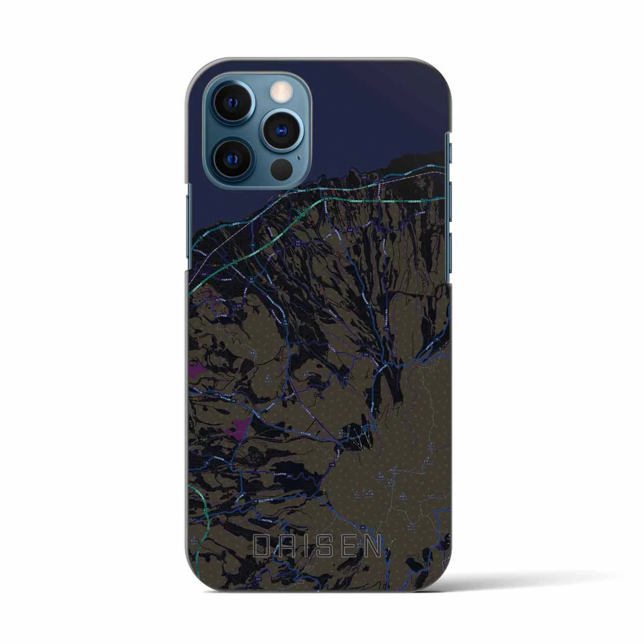 【大山(鳥取県)】地図柄iPhoneケース(バックカバータイプ)