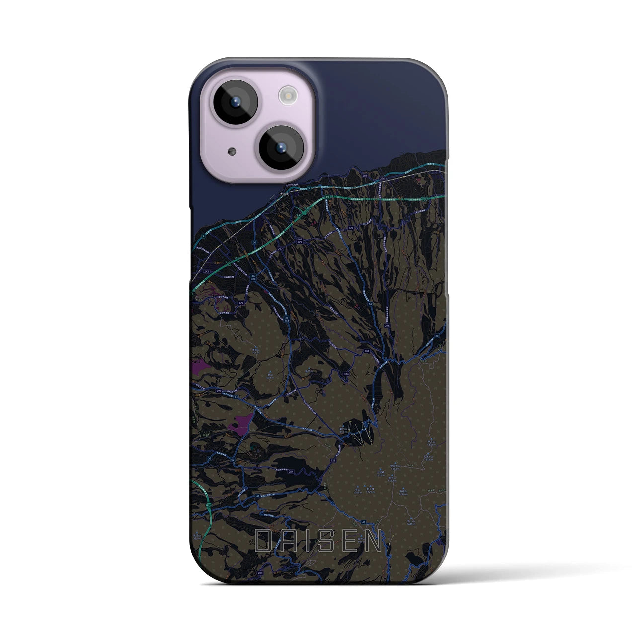 【大山(鳥取県)】地図柄iPhoneケース(バックカバータイプ)
