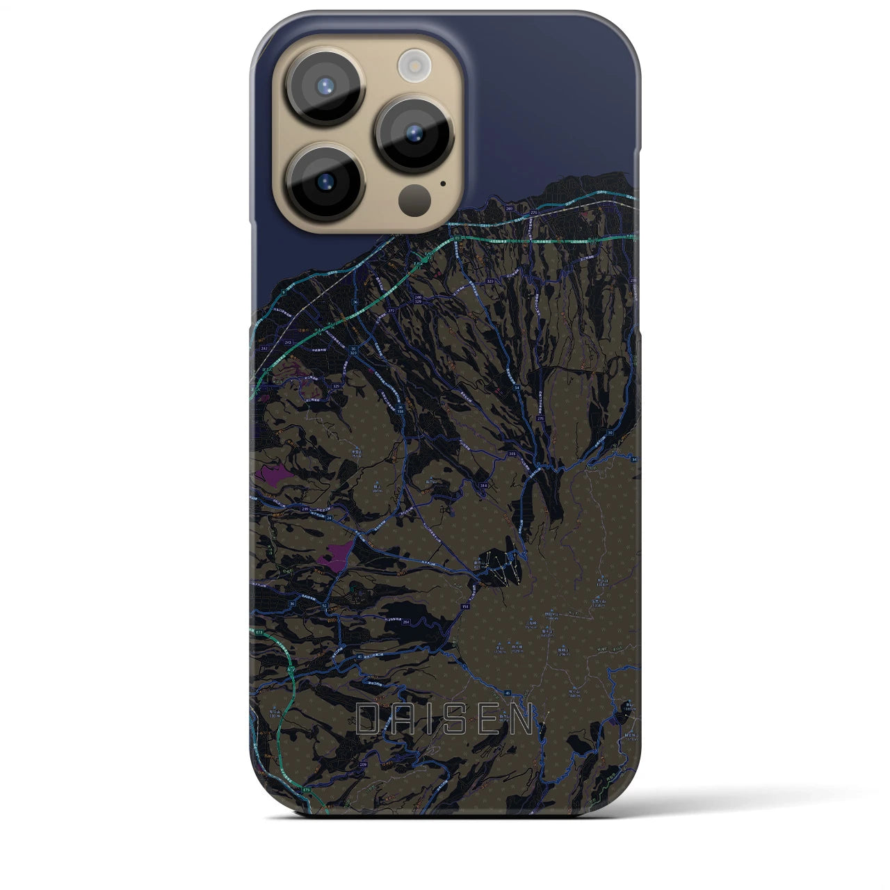 【大山(鳥取県)】地図柄iPhoneケース(バックカバータイプ)