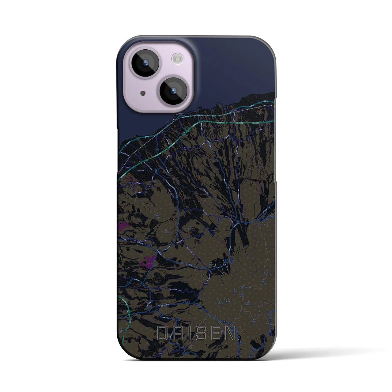 【大山(鳥取県)】地図柄iPhoneケース(バックカバータイプ)