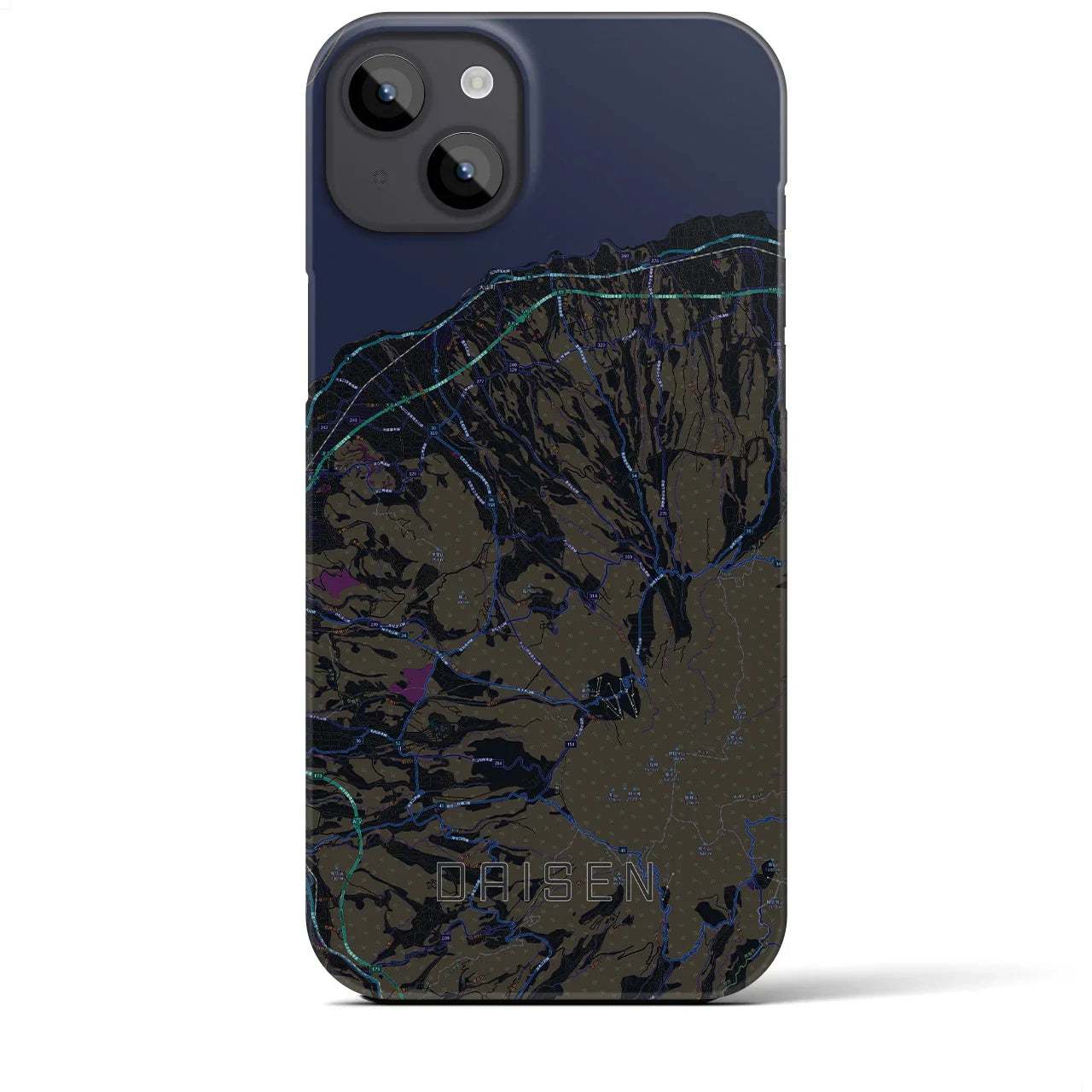 【大山(鳥取県)】地図柄iPhoneケース(バックカバータイプ)
