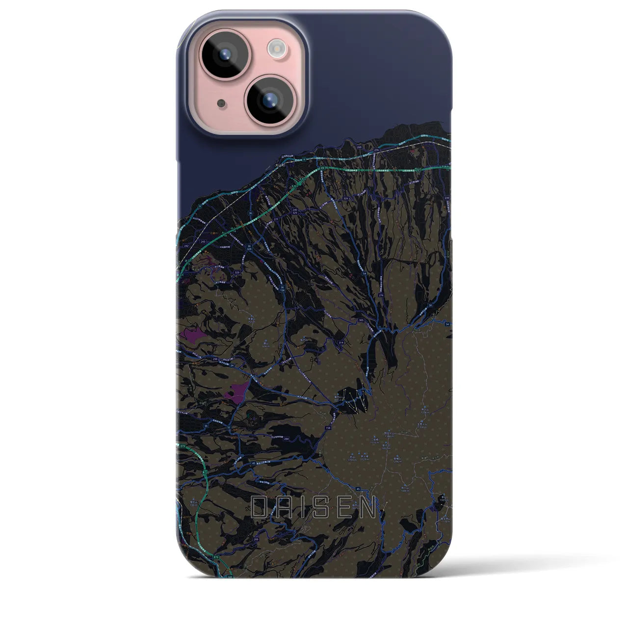 【大山(鳥取県)】地図柄iPhoneケース(バックカバータイプ)