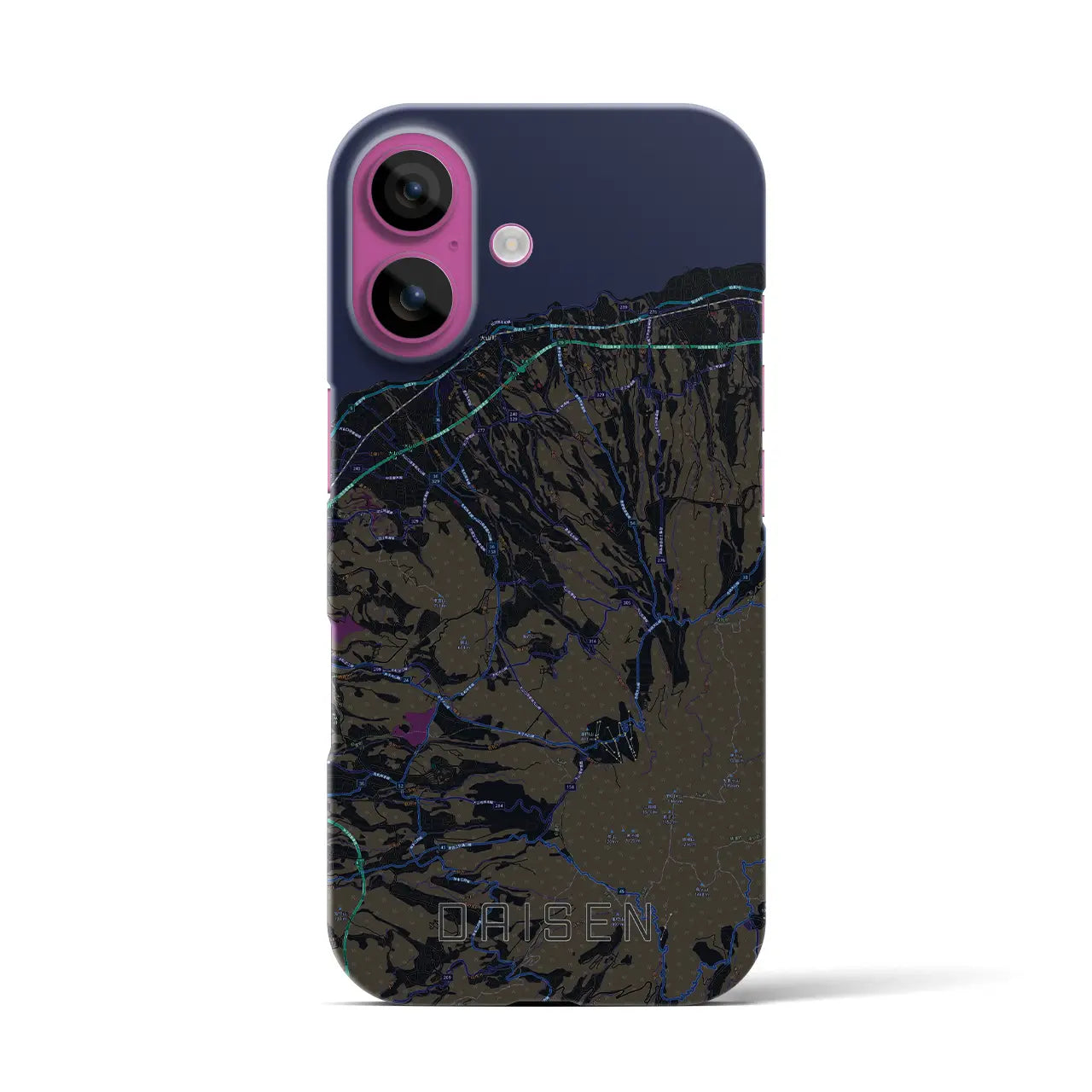 【大山(鳥取県)】地図柄iPhoneケース(バックカバータイプ)