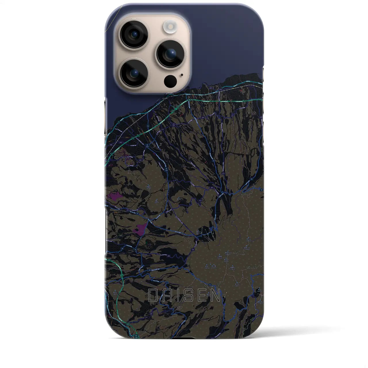 【大山(鳥取県)】地図柄iPhoneケース(バックカバータイプ)