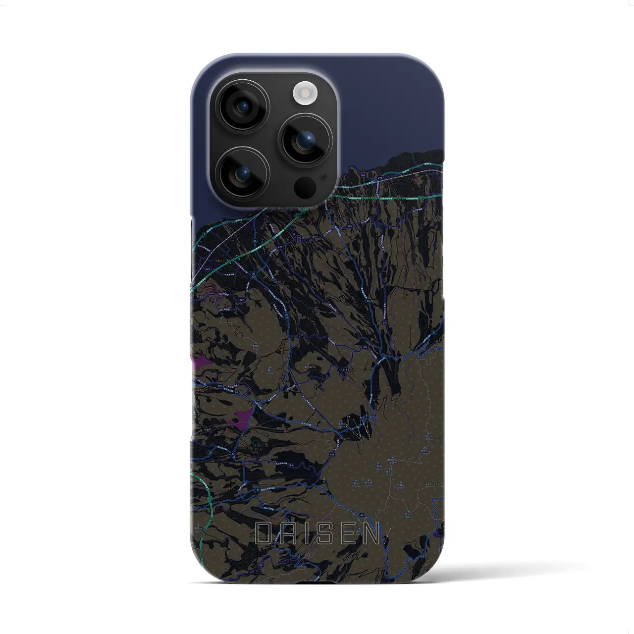 【大山(鳥取県)】地図柄iPhoneケース(バックカバータイプ)