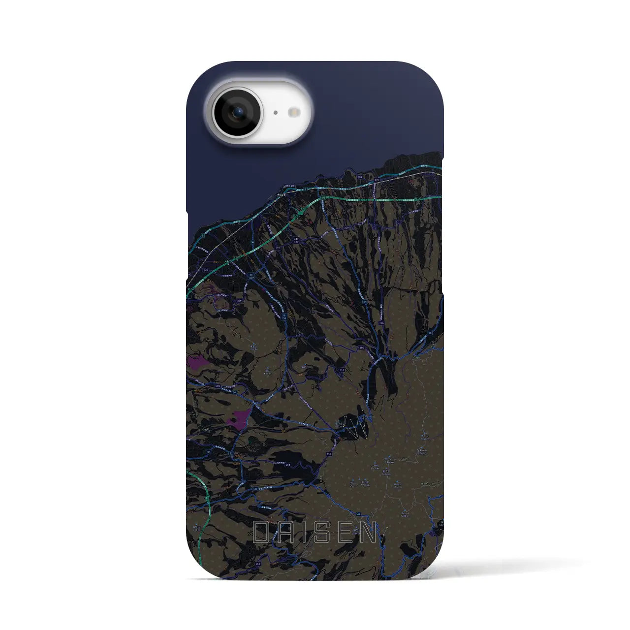 【大山(鳥取県)】地図柄iPhoneケース(バックカバータイプ)