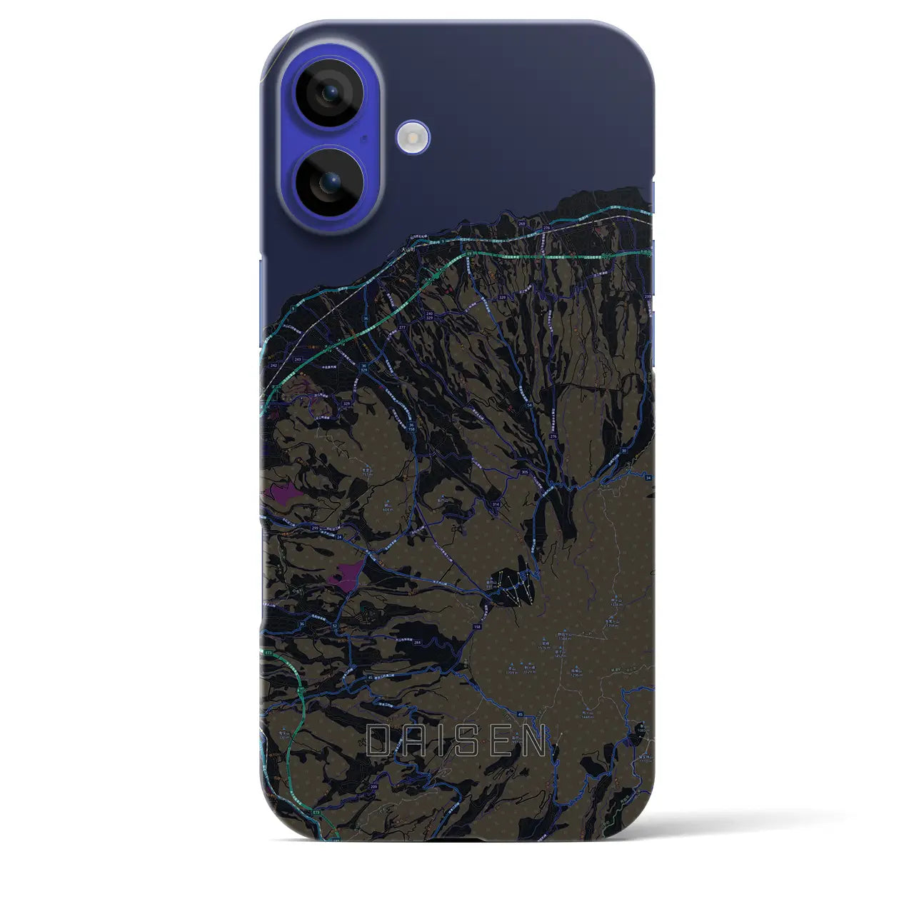 【大山(鳥取県)】地図柄iPhoneケース(バックカバータイプ)