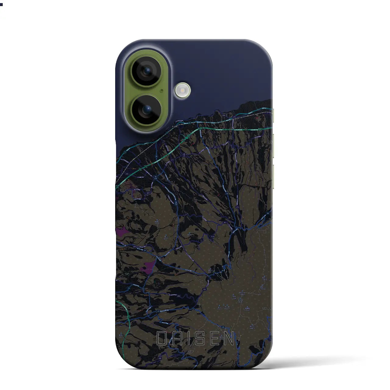 【大山(鳥取県)】地図柄iPhoneケース(バックカバータイプ)