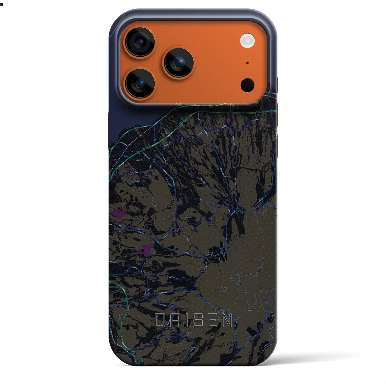 【大山(鳥取県)】地図柄iPhoneケース(バックカバータイプ)