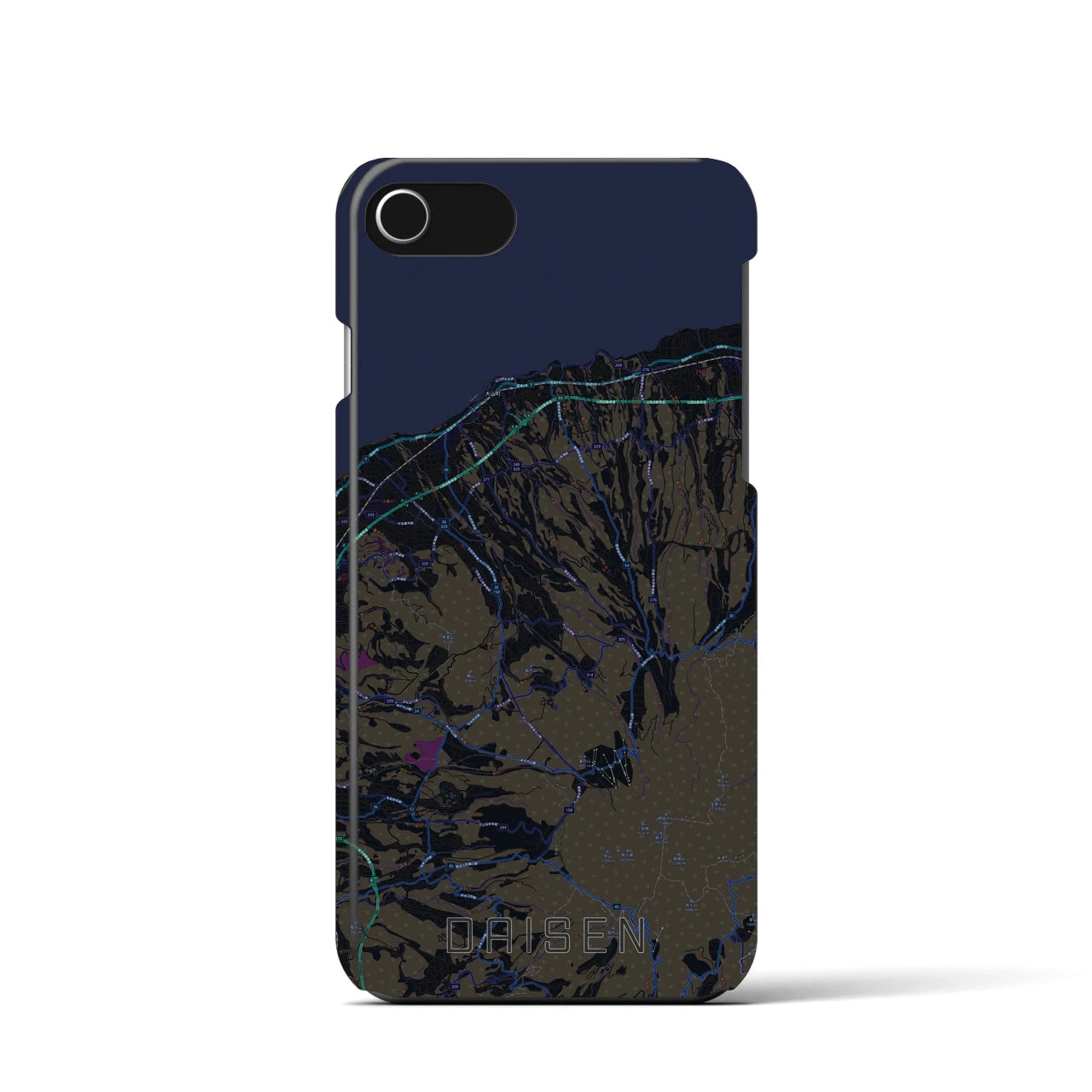 【大山(鳥取県)】地図柄iPhoneケース(バックカバータイプ)