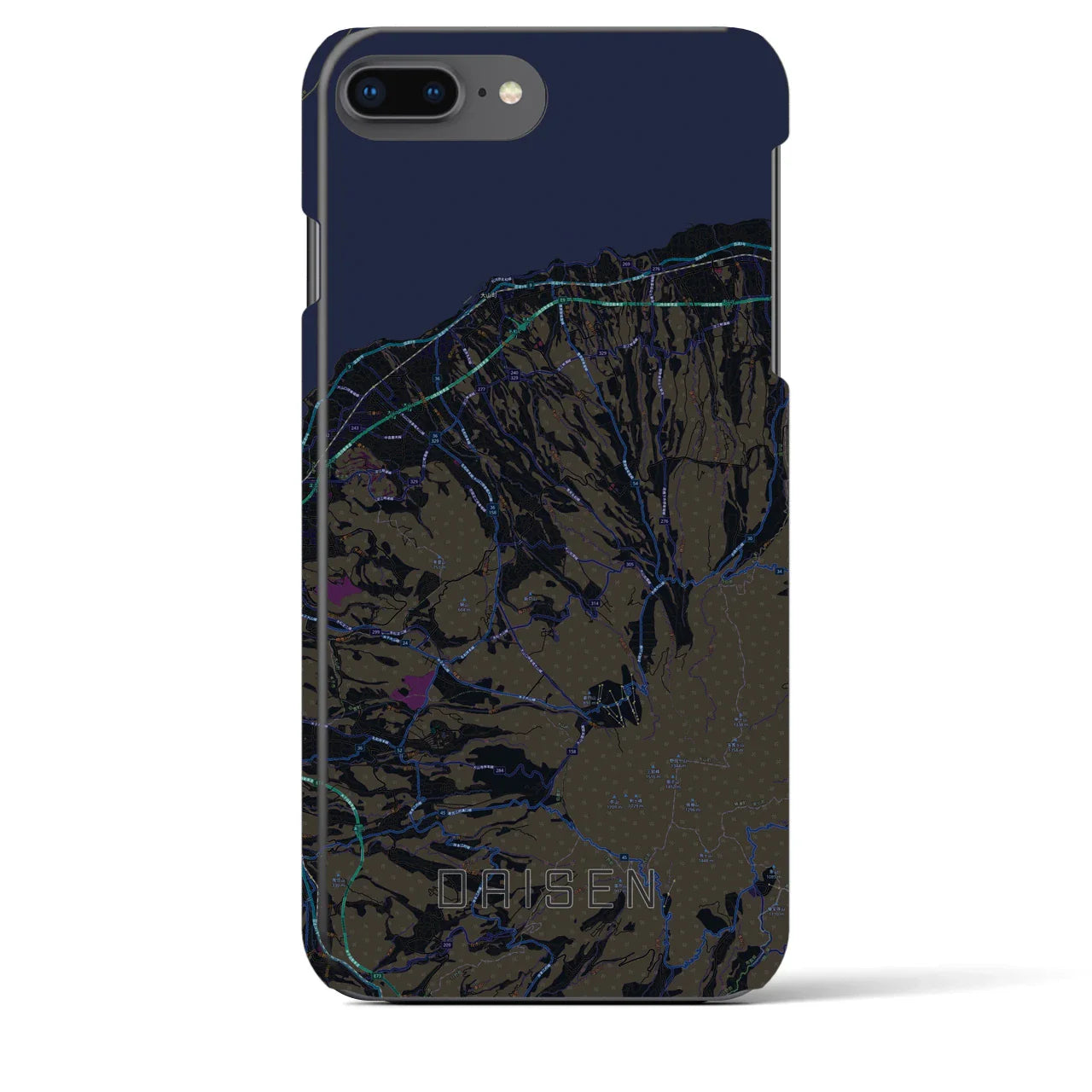 【大山(鳥取県)】地図柄iPhoneケース(バックカバータイプ)