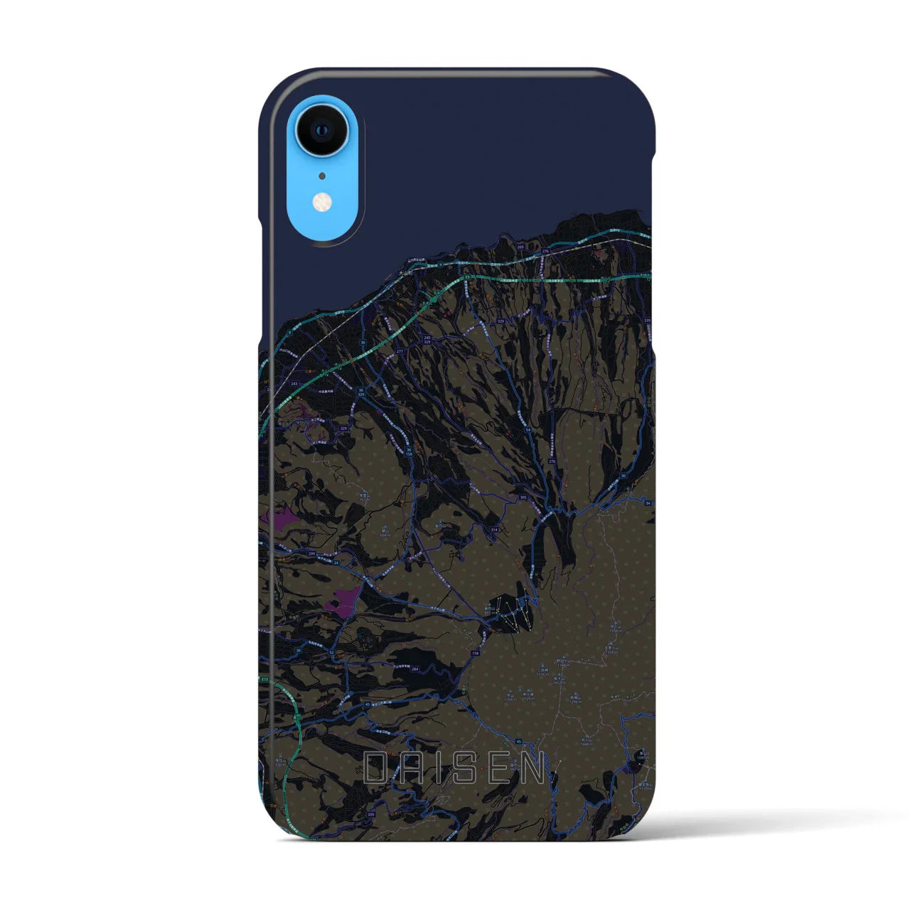 【大山(鳥取県)】地図柄iPhoneケース(バックカバータイプ)
