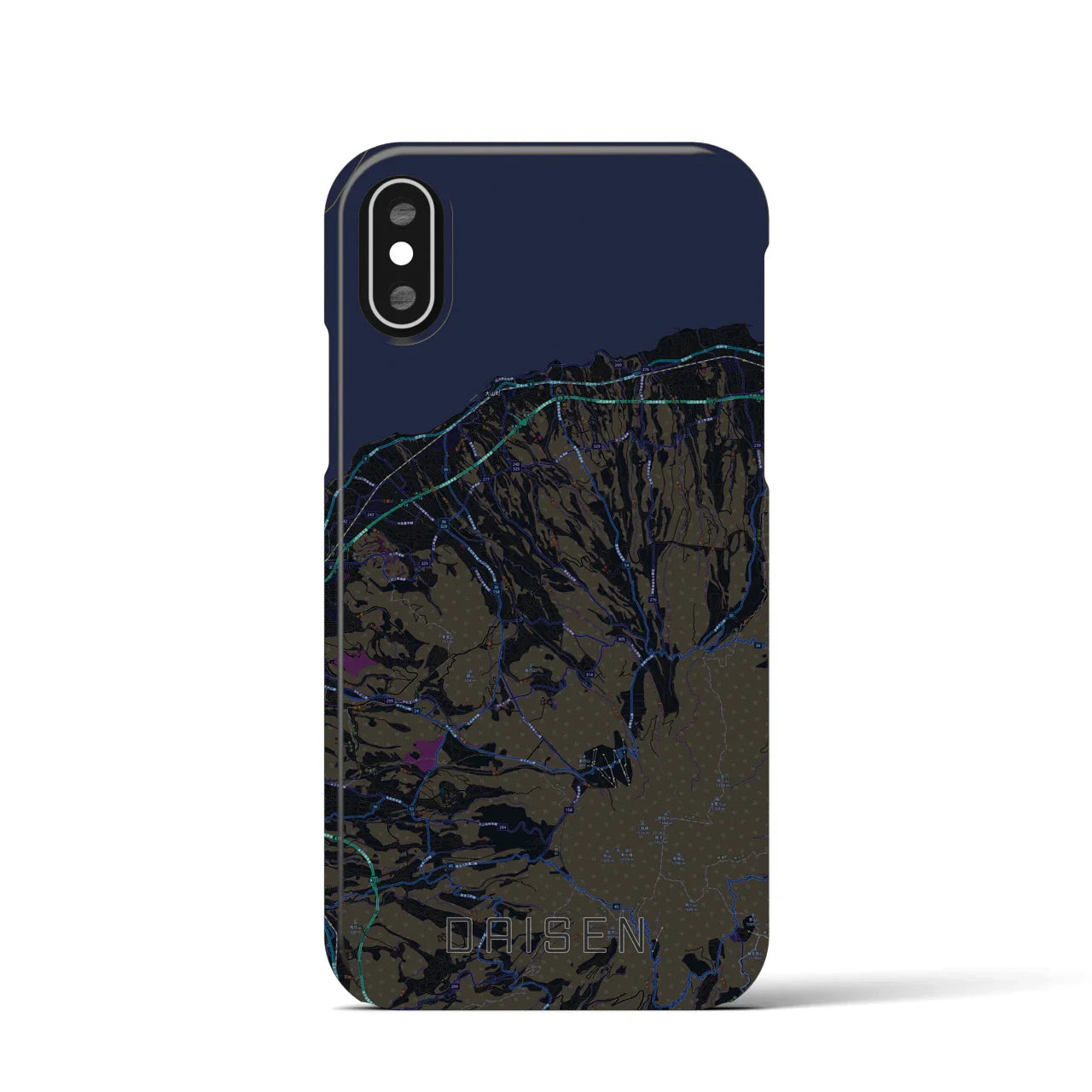 【大山(鳥取県)】地図柄iPhoneケース(バックカバータイプ)