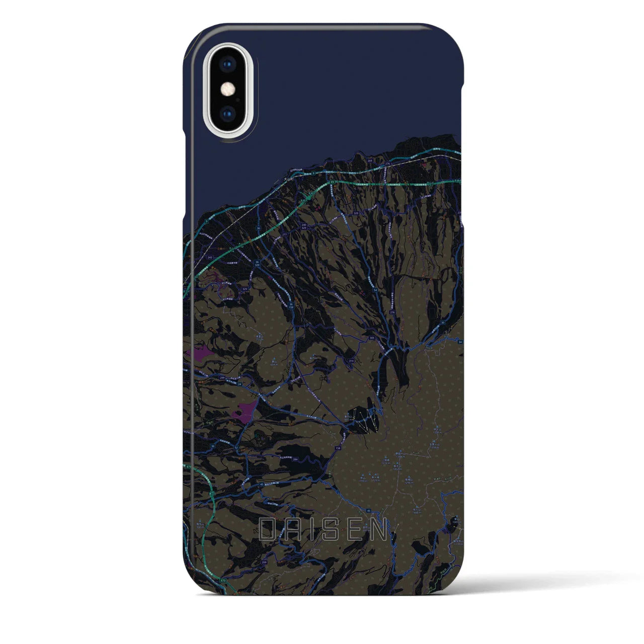 【大山(鳥取県)】地図柄iPhoneケース(バックカバータイプ)