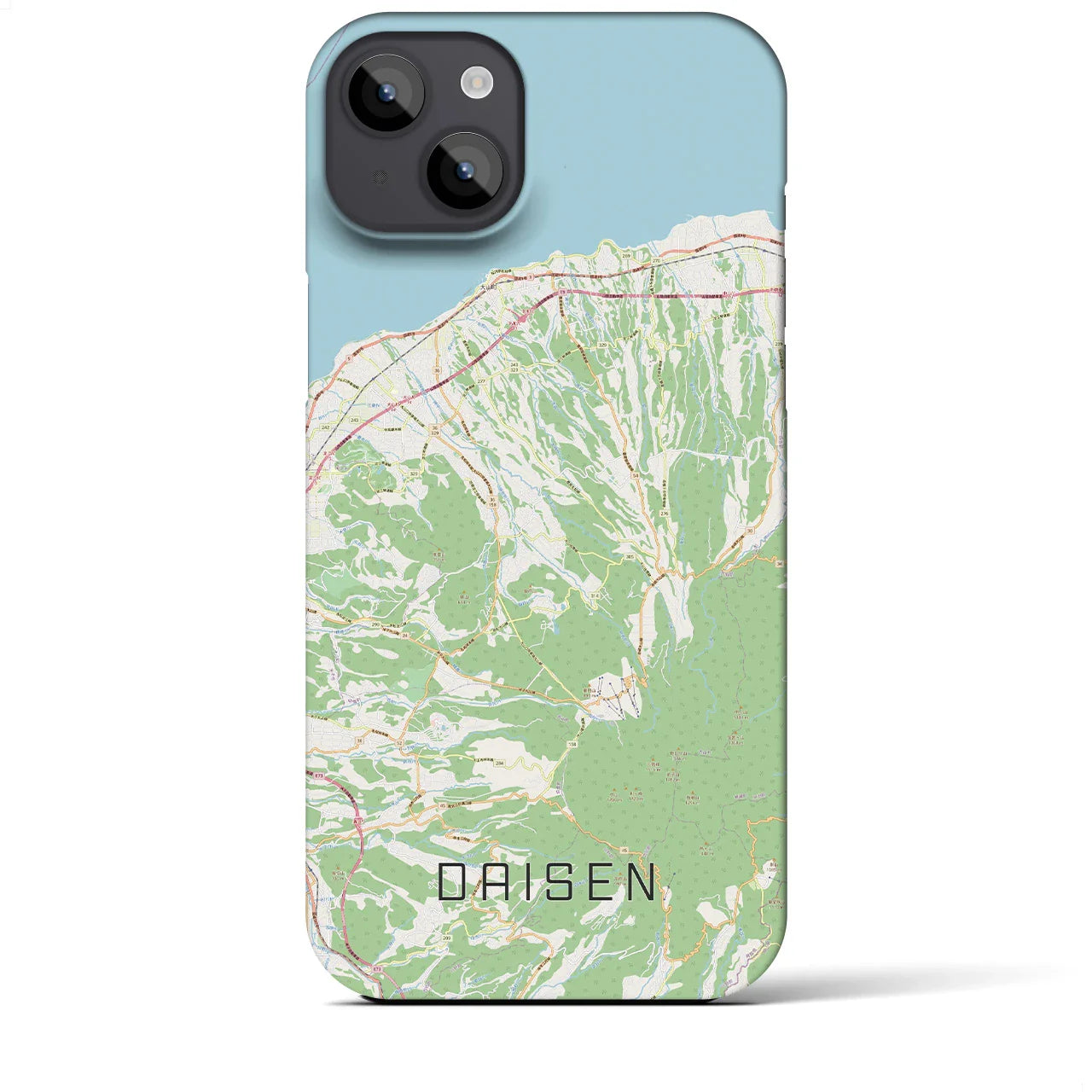 【大山(鳥取県)】地図柄iPhoneケース(バックカバータイプ)
