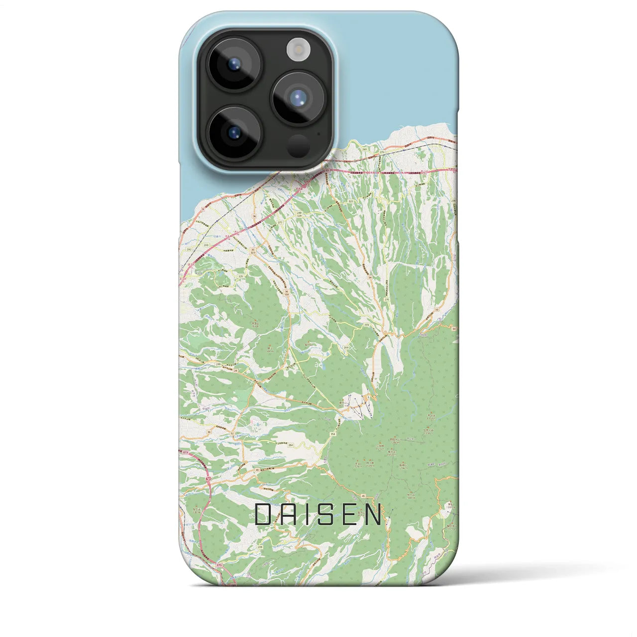 【大山(鳥取県)】地図柄iPhoneケース(バックカバータイプ)
