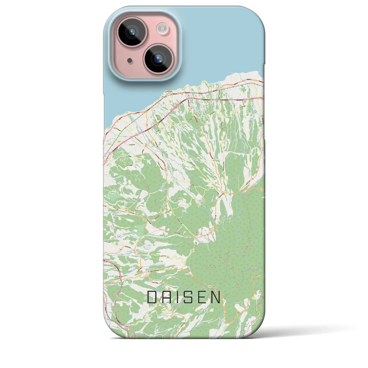 【大山(鳥取県)】地図柄iPhoneケース(バックカバータイプ)