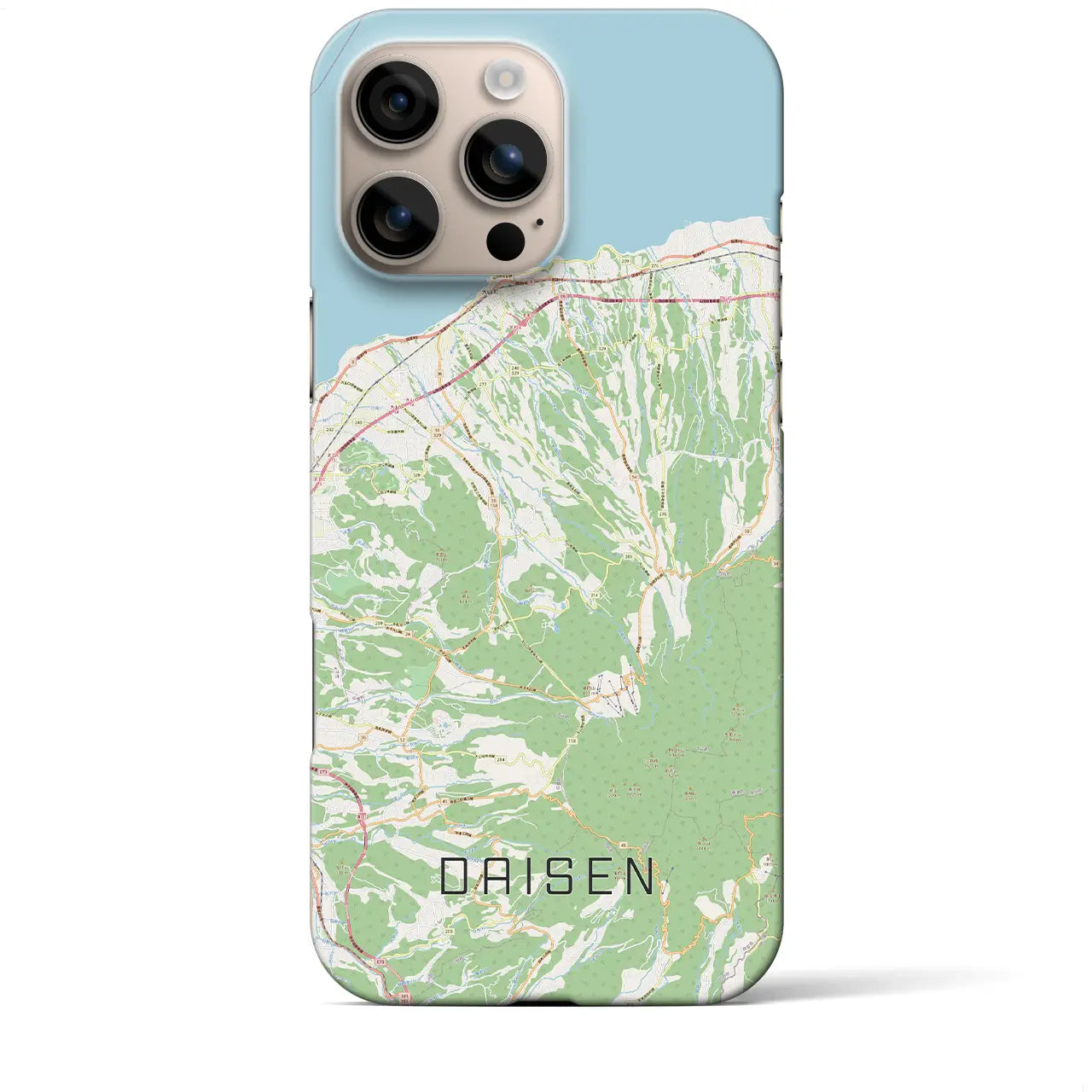 【大山(鳥取県)】地図柄iPhoneケース(バックカバータイプ)