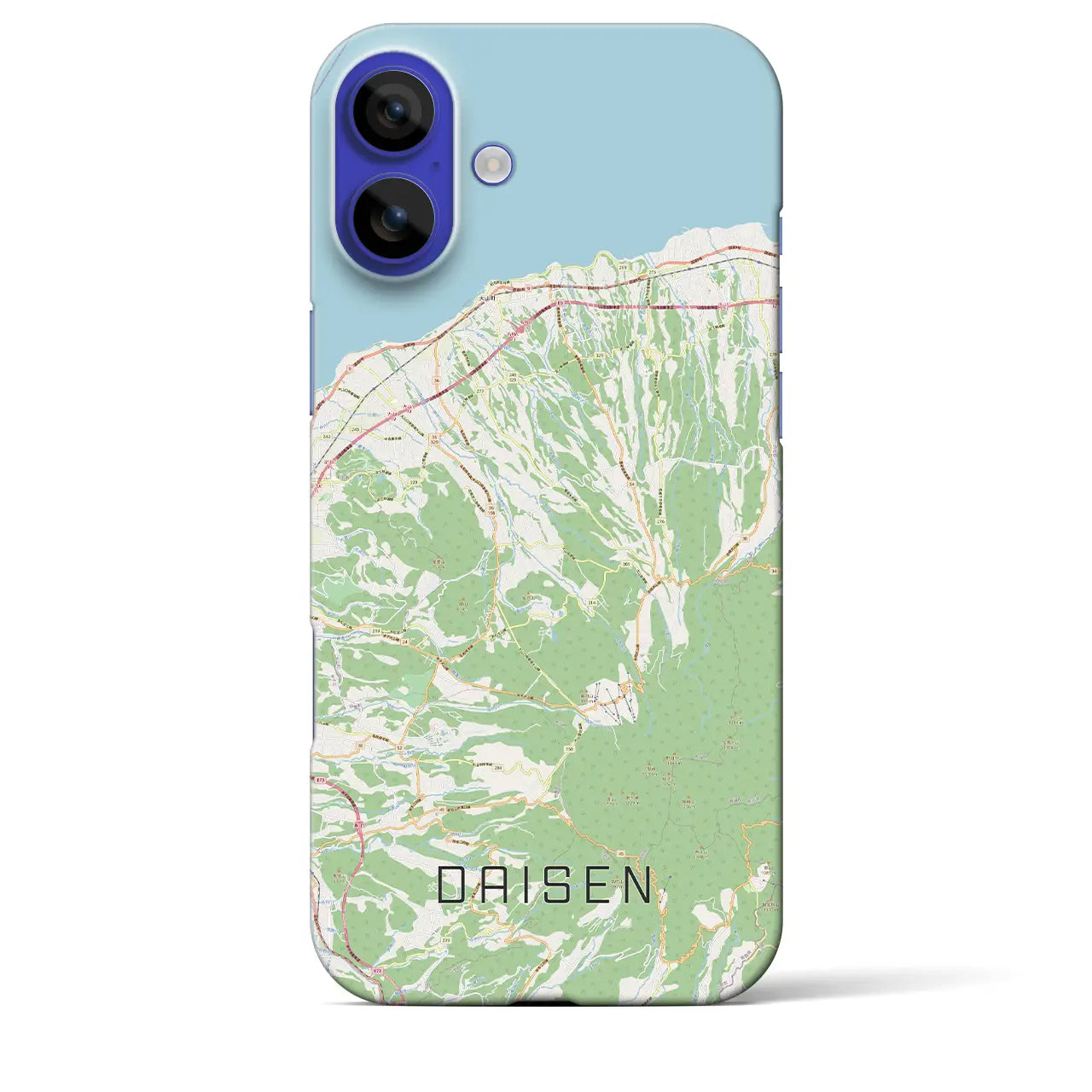 【大山(鳥取県)】地図柄iPhoneケース(バックカバータイプ)ブラック・iPhone 16 Pro Max 用