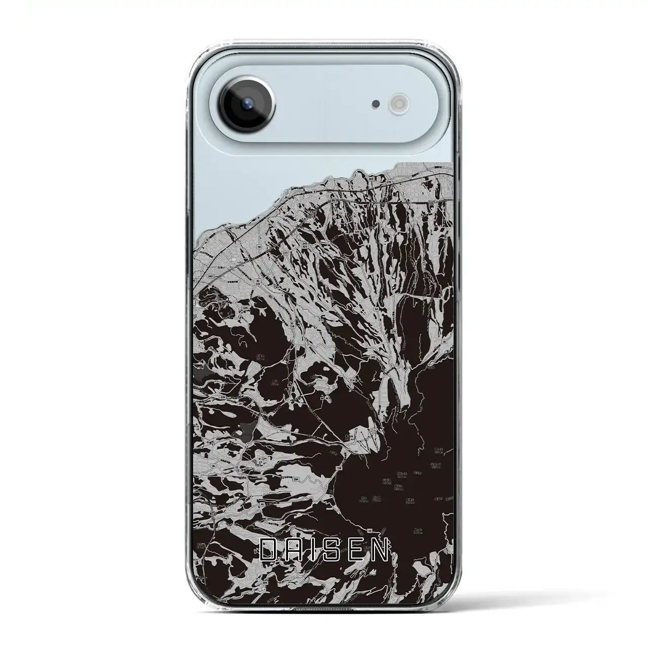 【大山(鳥取県)】地図柄iPhoneケース(クリアタイプ)モノトーン・iPhone 17 Pro Max 用