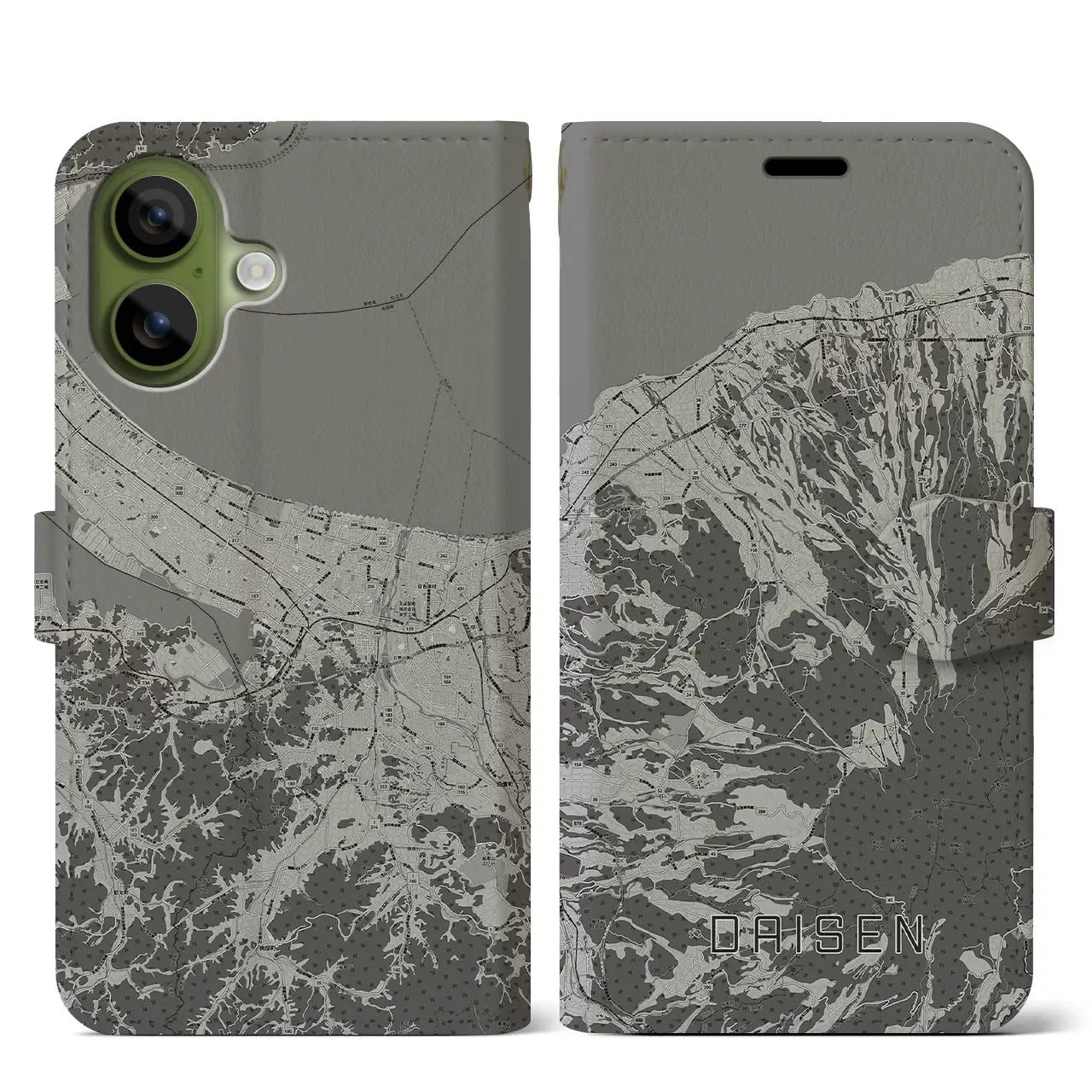 【大山(鳥取県)】地図柄iPhoneケース(手帳タイプ)